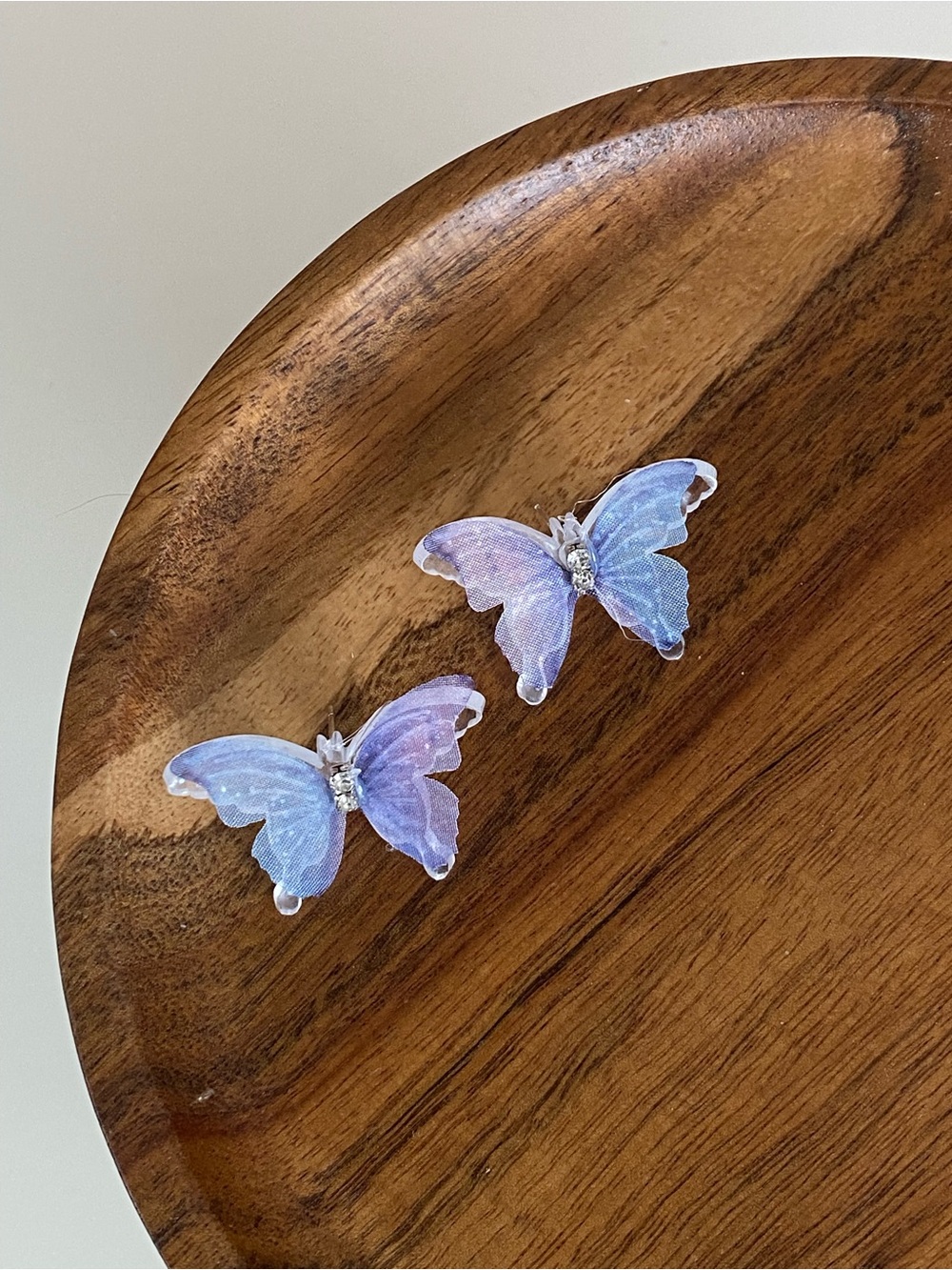 4/$15 Beautiful Iridescent Lavender Butterfly Earrings